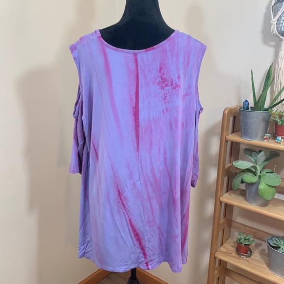 Soft Surroundings open shoulder tie dye tunic - Picture 5 of 7